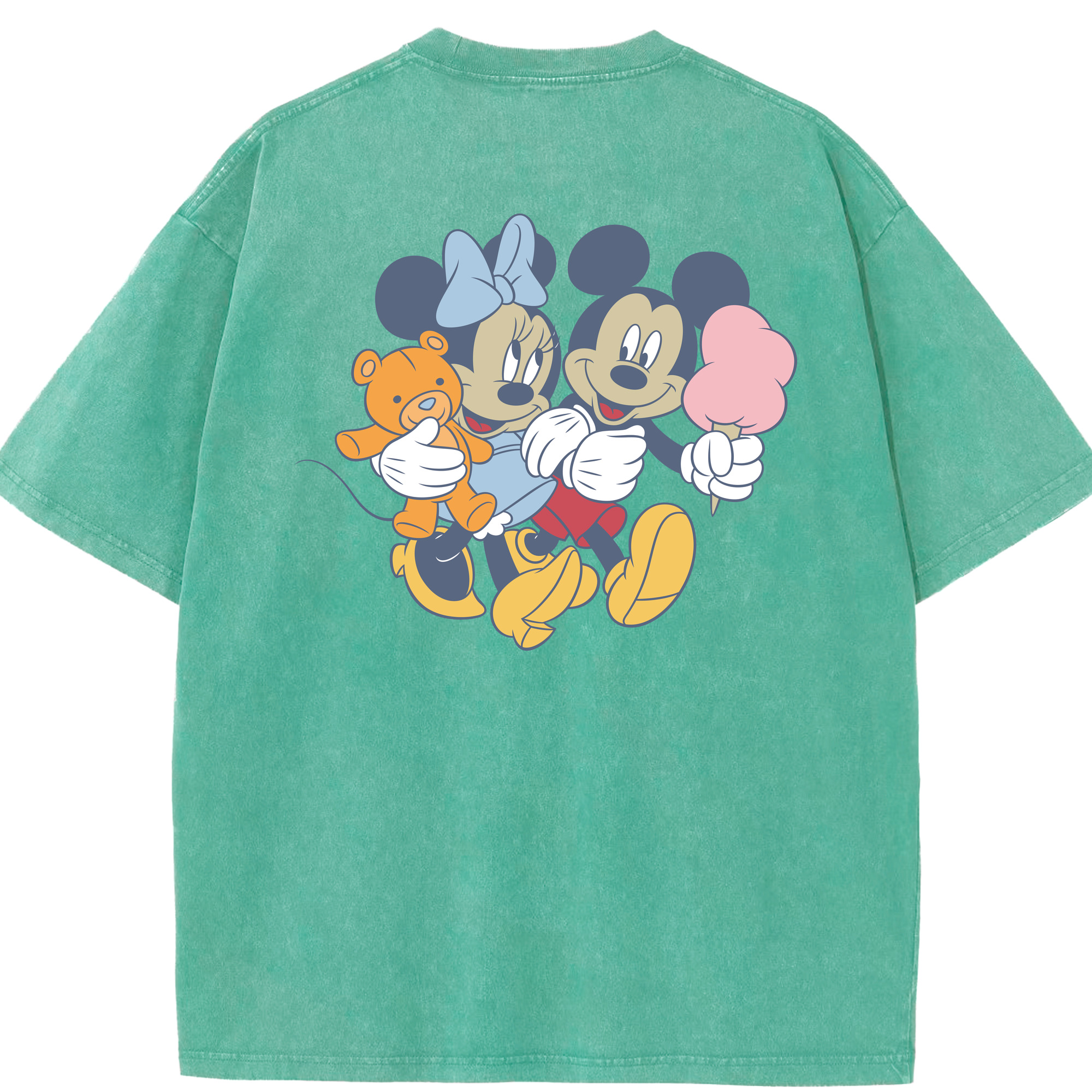 （画像用） ミッキーマウス Mickey Mouse 綿100% ヴィンテージ風 半袖Tシャツ（背面プリント）